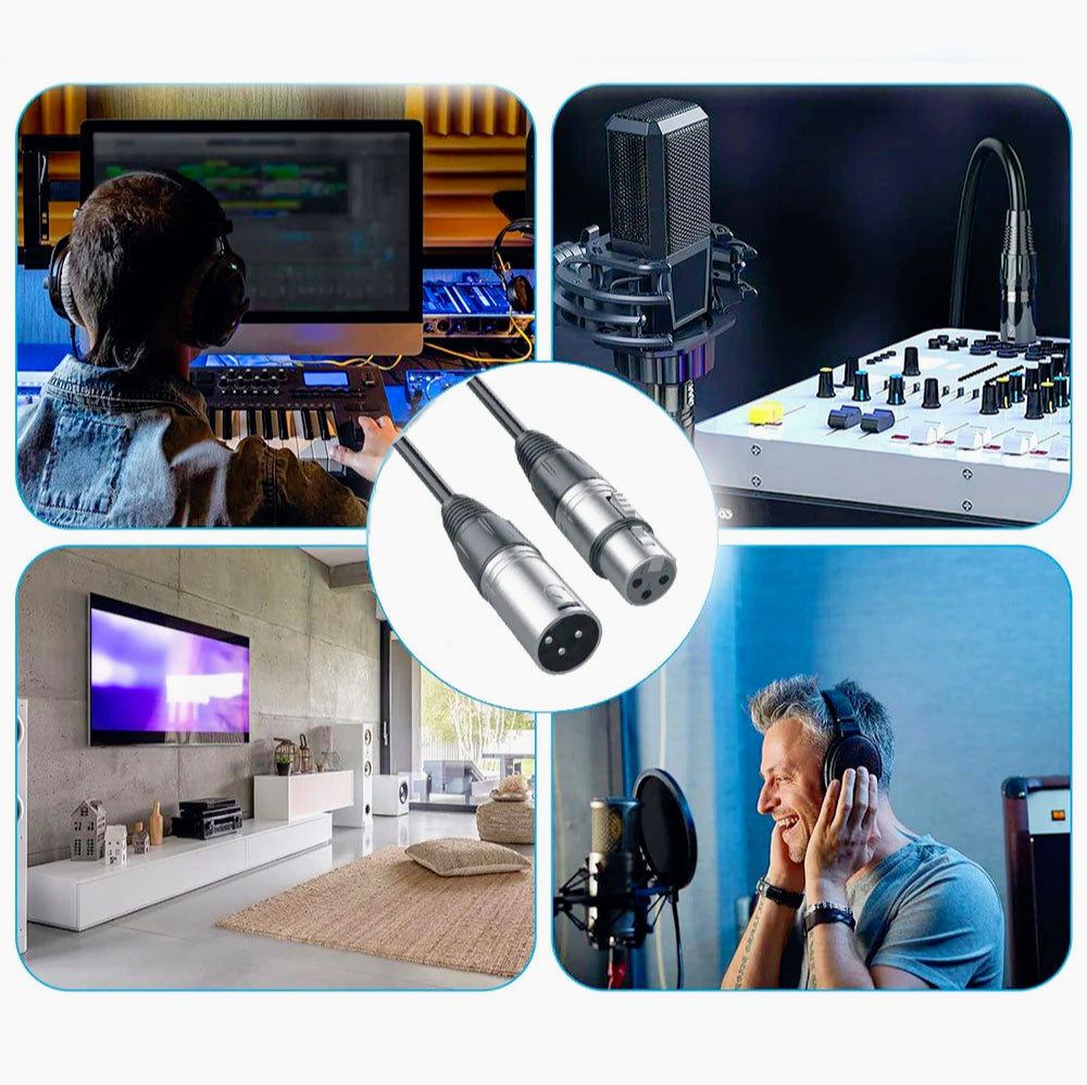 Cavo XLR 3 pin 10m – maschio a femmina, bilanciato per microfoni - ambraled