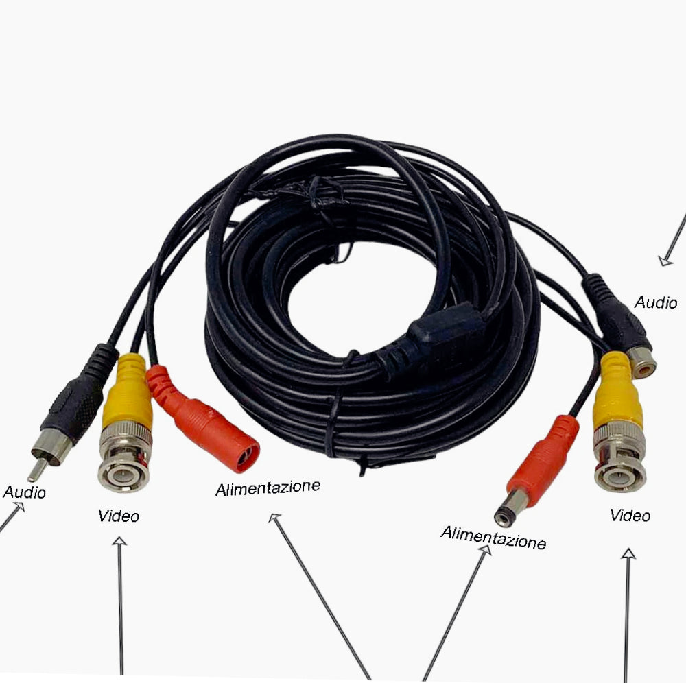 Cavo BNC 15m – per telecamere, video e RCA audio - ambraled
