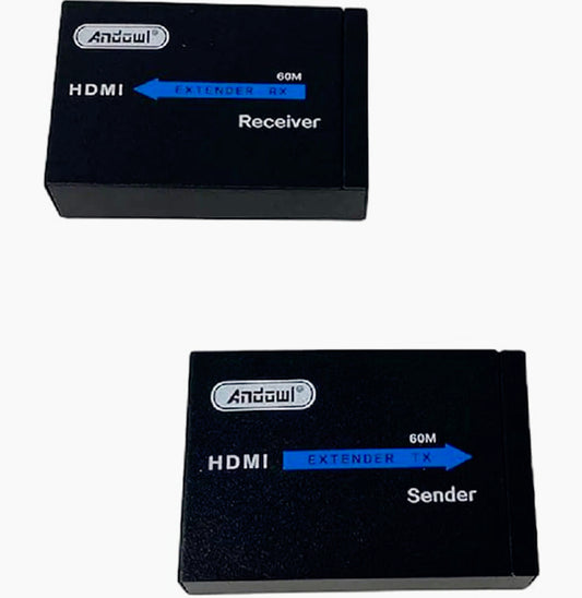 Estensore HDMI 60m + RJ45 – Extender cavo rete Cat5/Cat6 - ambraled