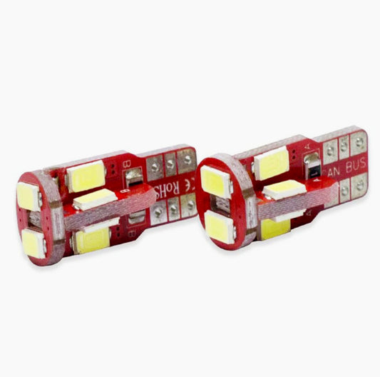 Luci posizione LED 10 SMD – 6000K 3W 12V T10 Canbus - ambraled