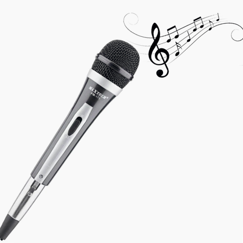 Microfono dinamico cablato – XLR + jack 6.3mm 2mt tasto ON/OFF - ambraled
