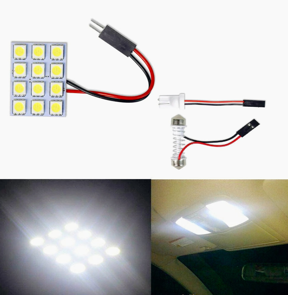 Luci pannello LED 12 SMD – 6000K 2W 12V T10 auto - ambraled