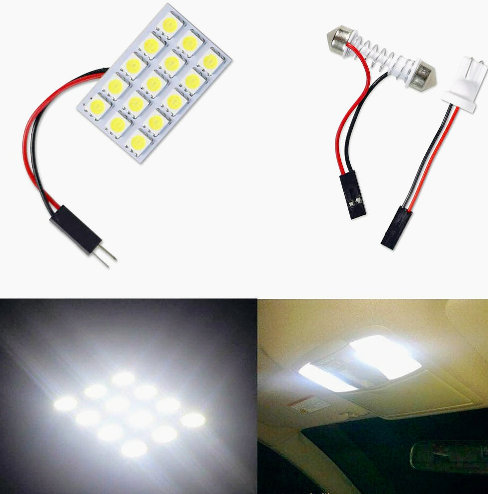Luci pannello LED 15 SMD – 6000K 3W 12V T10 auto - ambraled