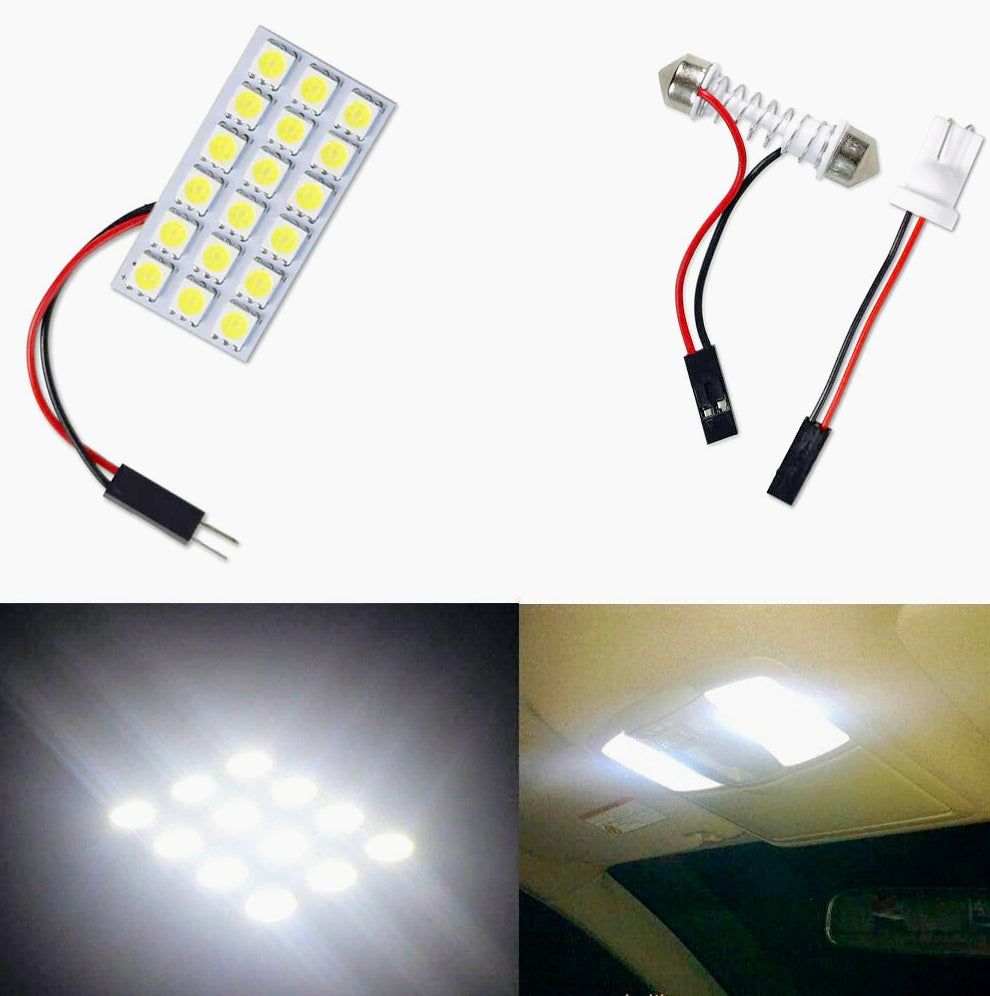 Luci pannello LED 18 SMD – 6000K 4W 12V T10 auto - ambraled