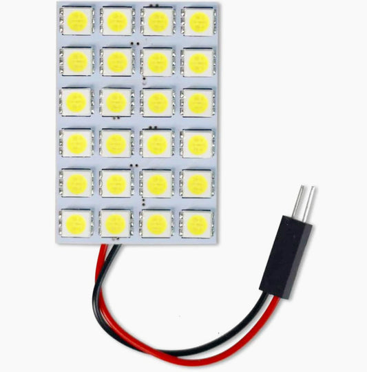 Luci pannello LED 24 SMD – 6000K 5W 12V T10 auto - ambraled
