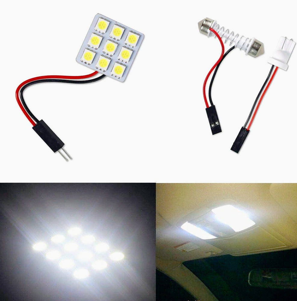 Luci pannello LED 9 SMD – 6000K 2W 12V T10 auto - ambraled