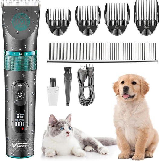 Tosatrice per cani e gatti rasoio  4 pettinini x toelettatura IPX7 - ambraled