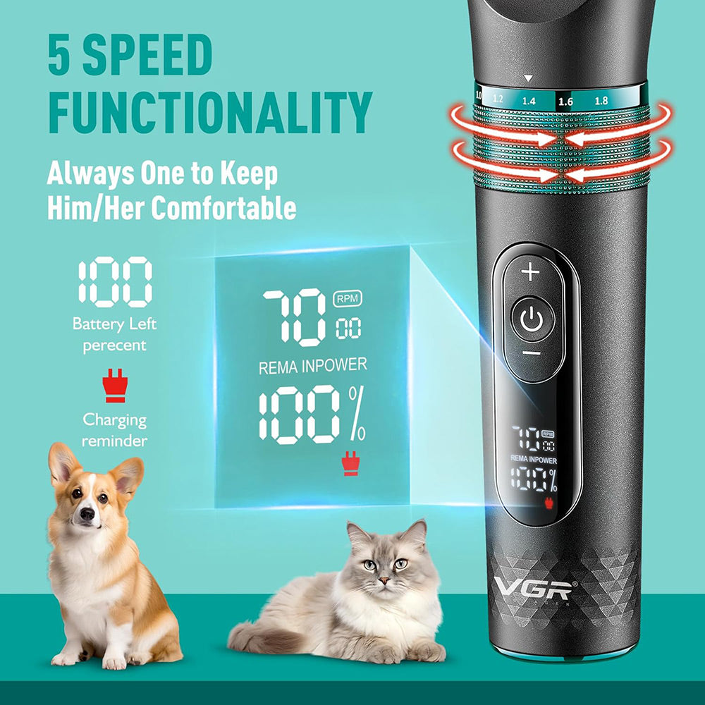 Tosatrice per cani e gatti rasoio  4 pettinini x toelettatura IPX7 - ambraled