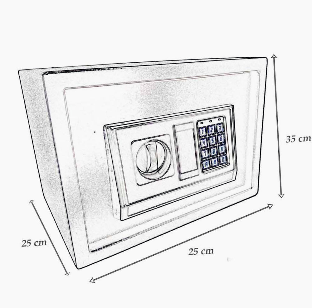 assaforte a muro digitale 35x25cm – combinazione + 2 chiavi - ambraled