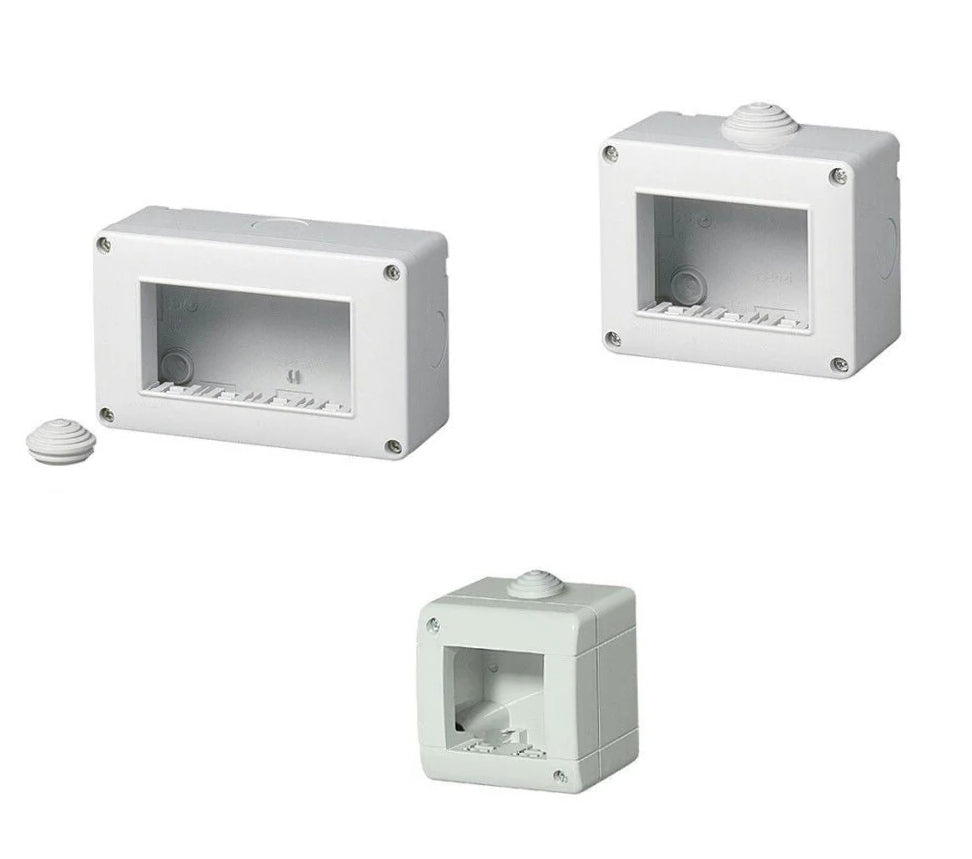 Custodia idrobox 2/3/4 posti – compatibile Vimar Plana IP40 - ambraled