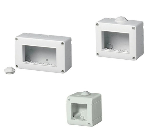 Custodia idrobox 2/3/4 posti – compatibile Vimar Plana IP40 - ambraled