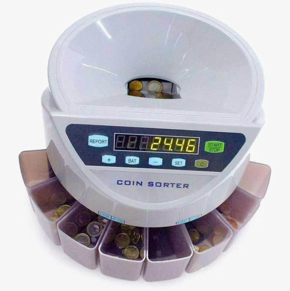 Conta monete digitale 7 cifre – 8 vani raccoglitori - ambraled