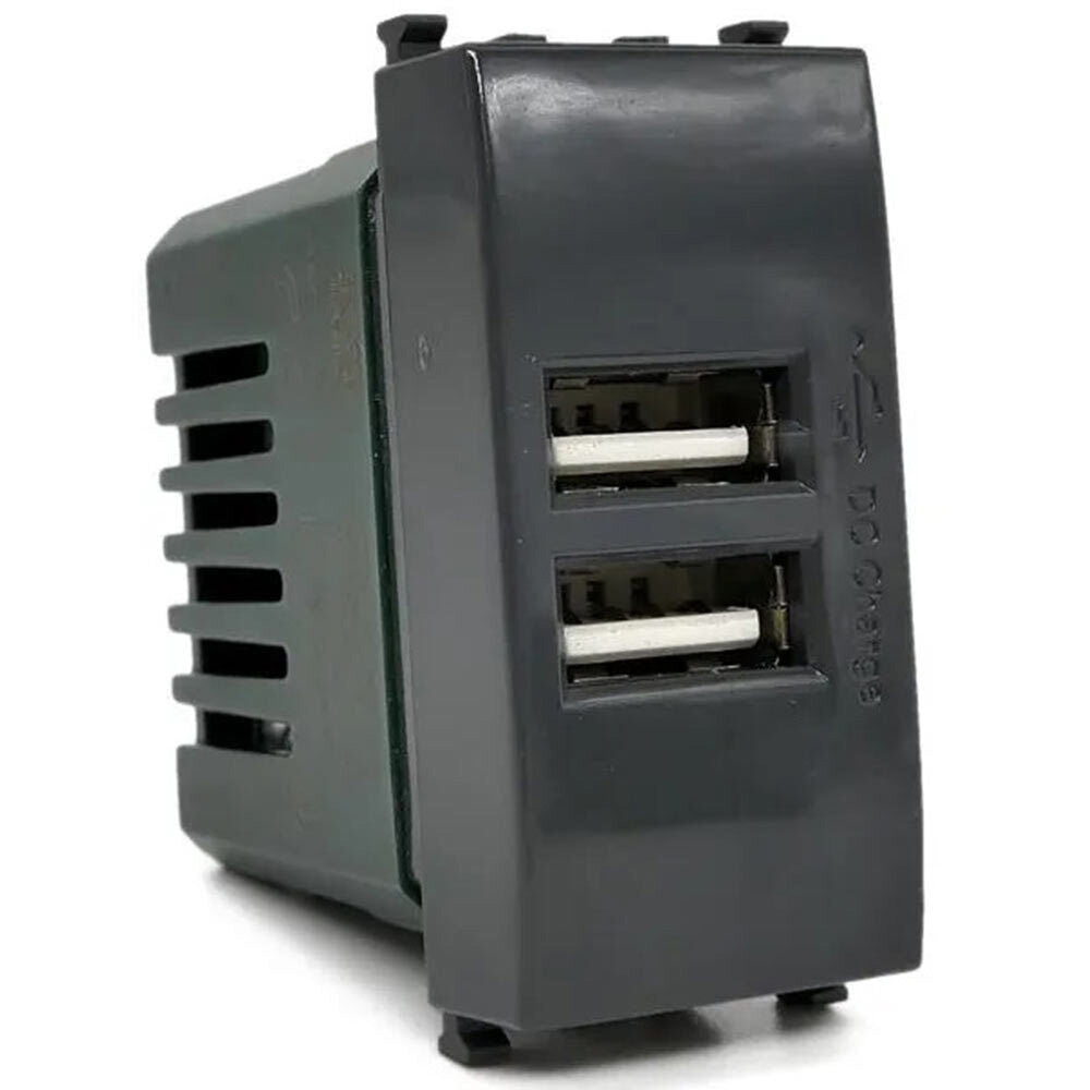 Doppia USB 5V – compatibile Vimar Plana - ambraled