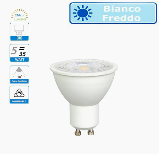Faretto LED COB 5W GU10 – spot 6500K dimmerabile - ambraled
