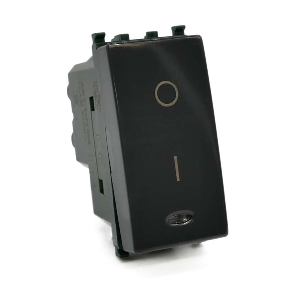 Interruttore bipolare 16AX 250V – compatibile con Vimar piano luce - ambraled
