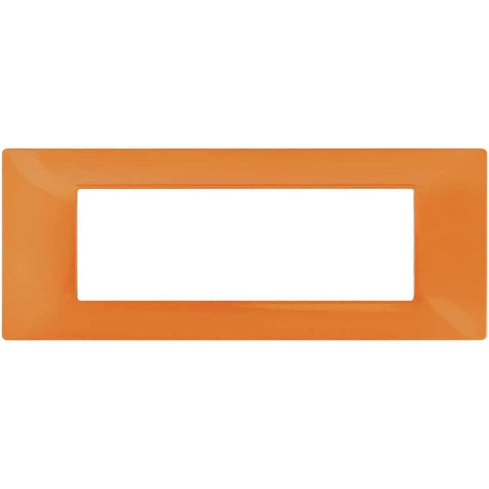 Placchetta 3 4 7 posti arancio compatibile con vimar plana - ambraled
