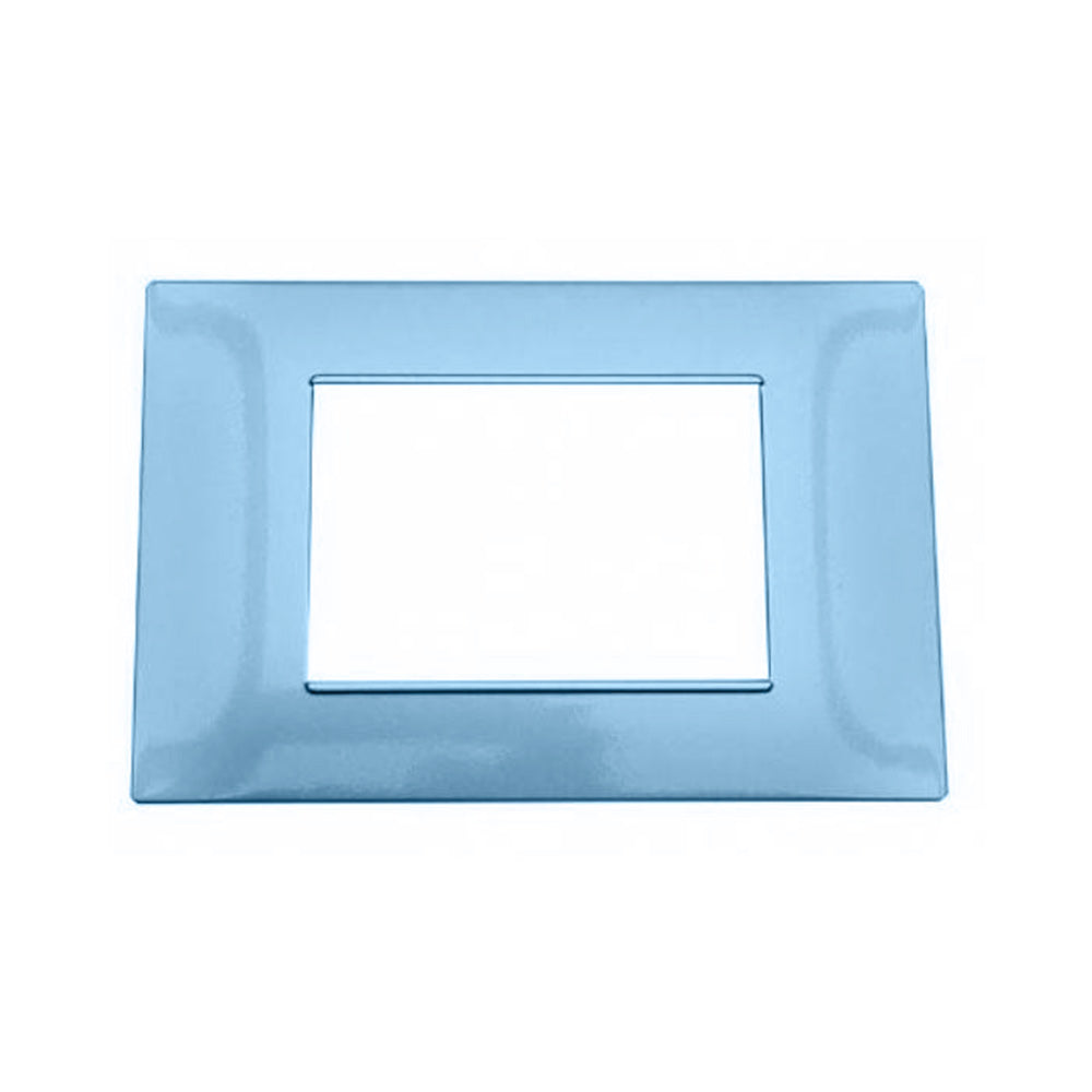 Placchetta 3 4 7 posti azzurro marino compatibile con vimar plana - ambraled