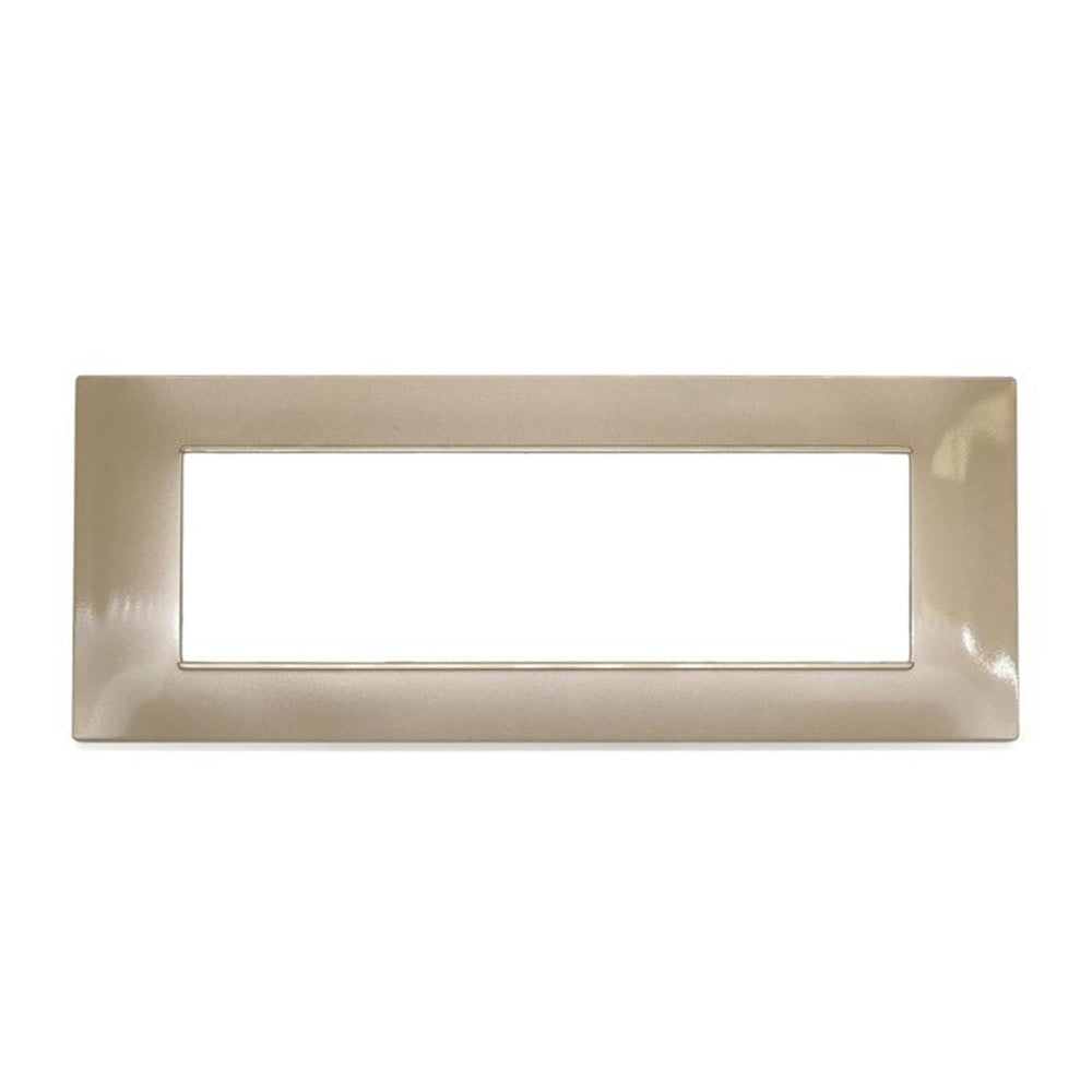 Placchetta 3 4 7 posti oro satinato compatibile con vimar plana - ambraled