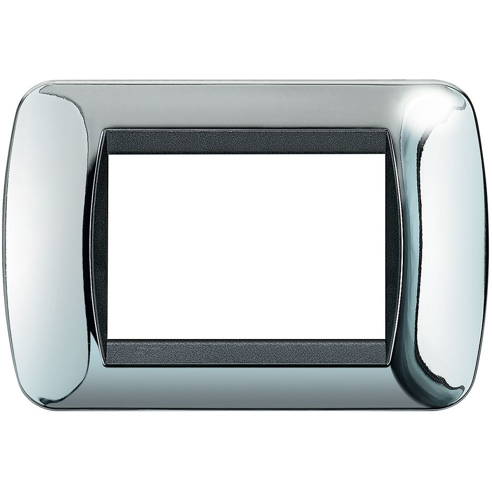 Placchetta argento lucido 3-7 posti compatibile living international - ambraled