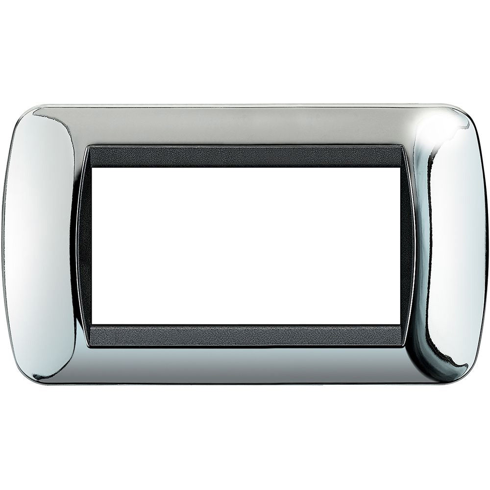 Placchetta argento lucido 3-7 posti compatibile living international - ambraled