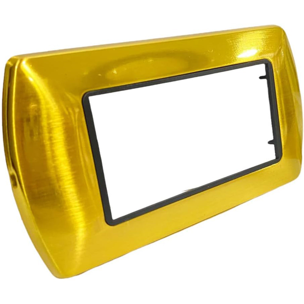 Placchetta oro spazzolato 3-7 posti compatibile living international - ambraled