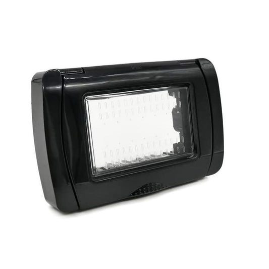Placca idrobox IP55 nero 3 posti per living light international 503 - ambraled