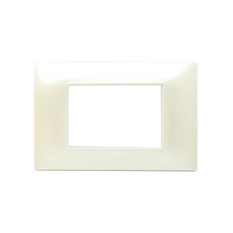 Placchetta 3 4 7 posti bianco perla compatibile con vimar plana - ambraled