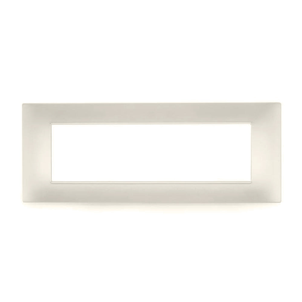 Placchetta 3 4 7 posti bianco perla compatibile con vimar plana - ambraled