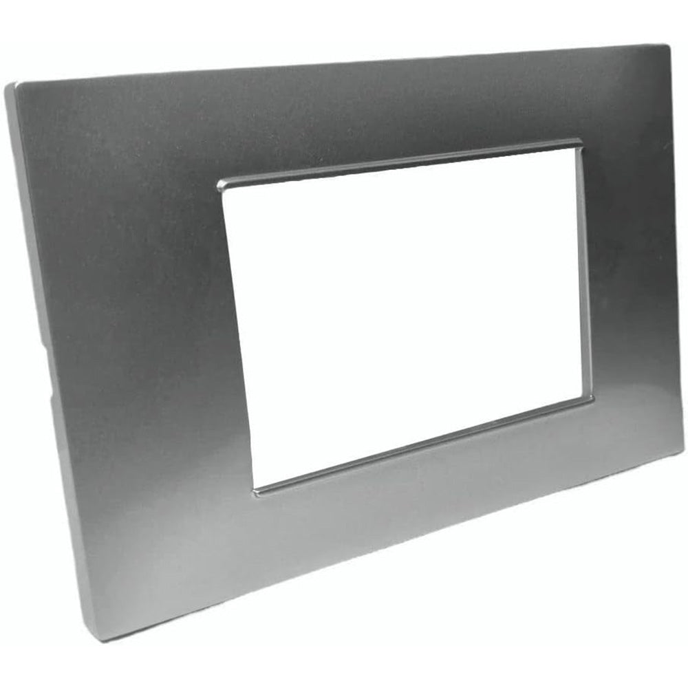 Placchetta 3 4 7 posti grigio platino compatibile con vimar plana - ambraled