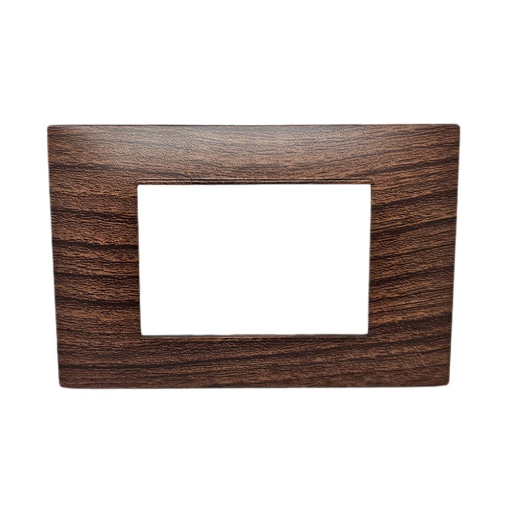 Placchetta 3 4 7 posti legno scuro compatibile con vimar plana - ambraled