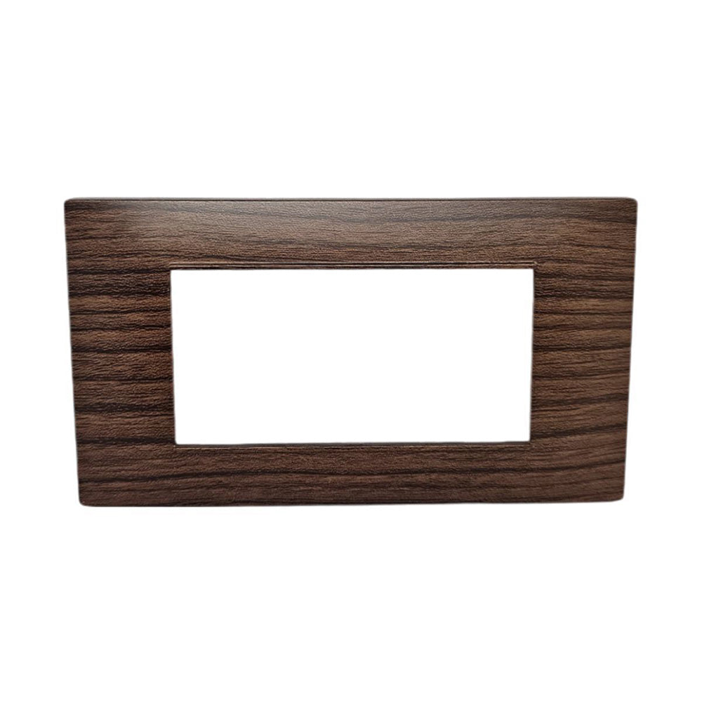 Placchetta 3 4 7 posti legno scuro compatibile con vimar plana - ambraled