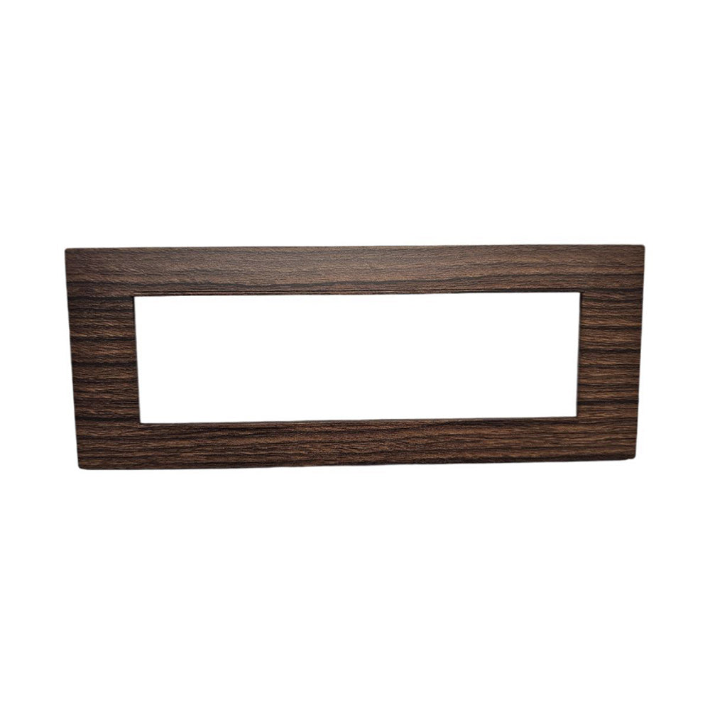 Placchetta 3 4 7 posti legno scuro compatibile con vimar plana - ambraled