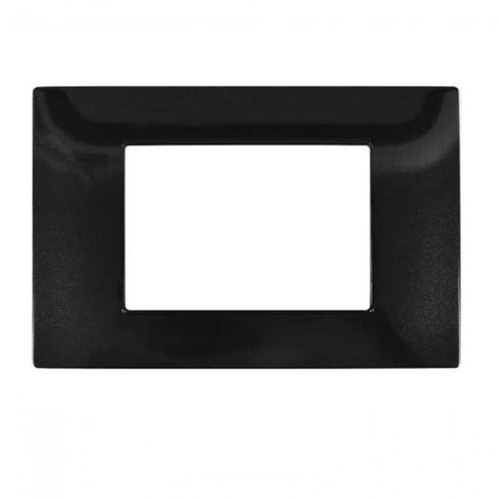 Placchetta 3 4 7 posti nera compatibile con vimar plana - ambraled