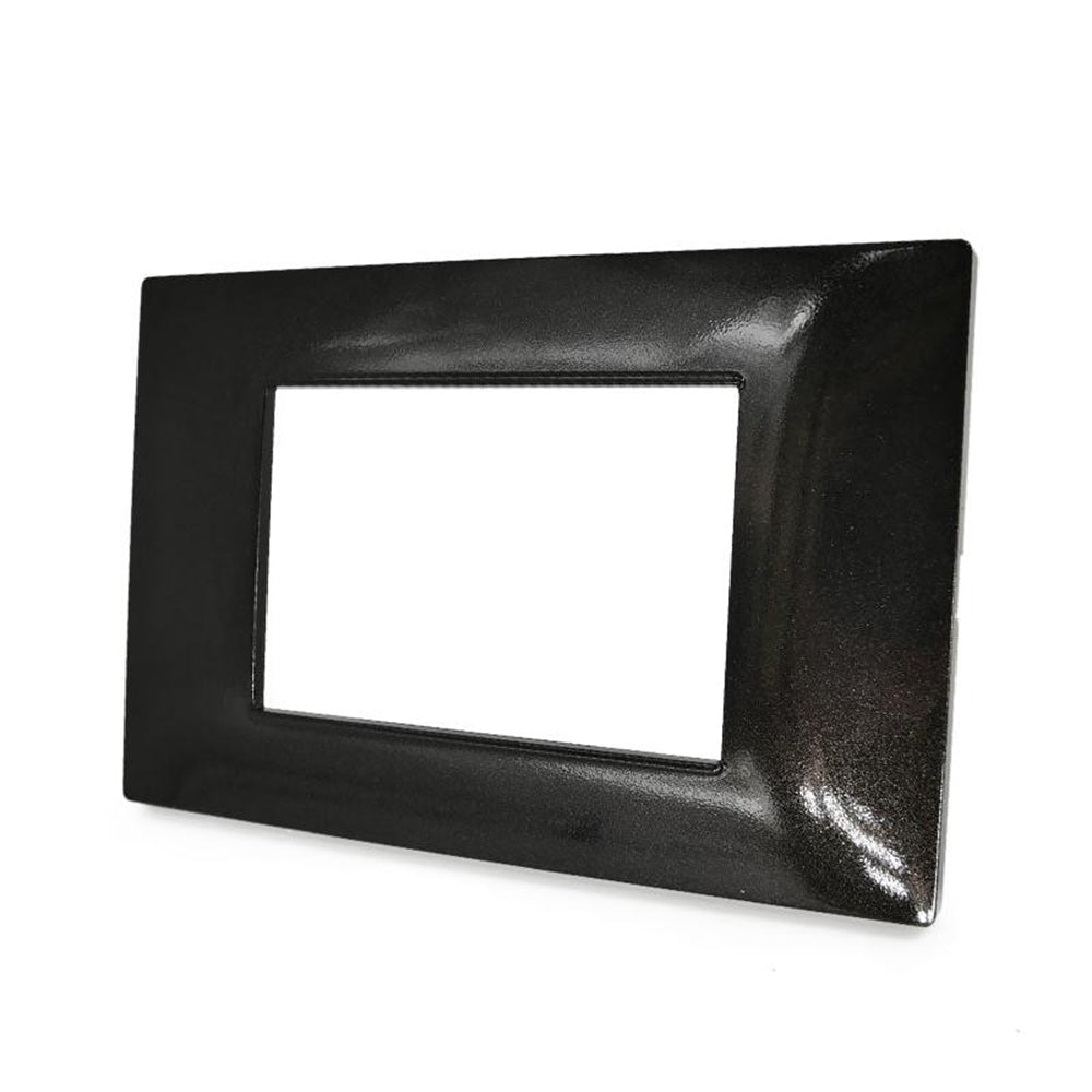 Placchetta 3 4 7 posti nera compatibile con vimar plana - ambraled