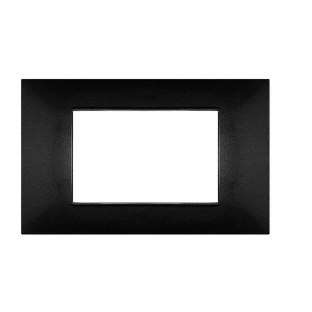 Placchetta 3 4 7 posti nera compatibile con vimar plana - ambraled