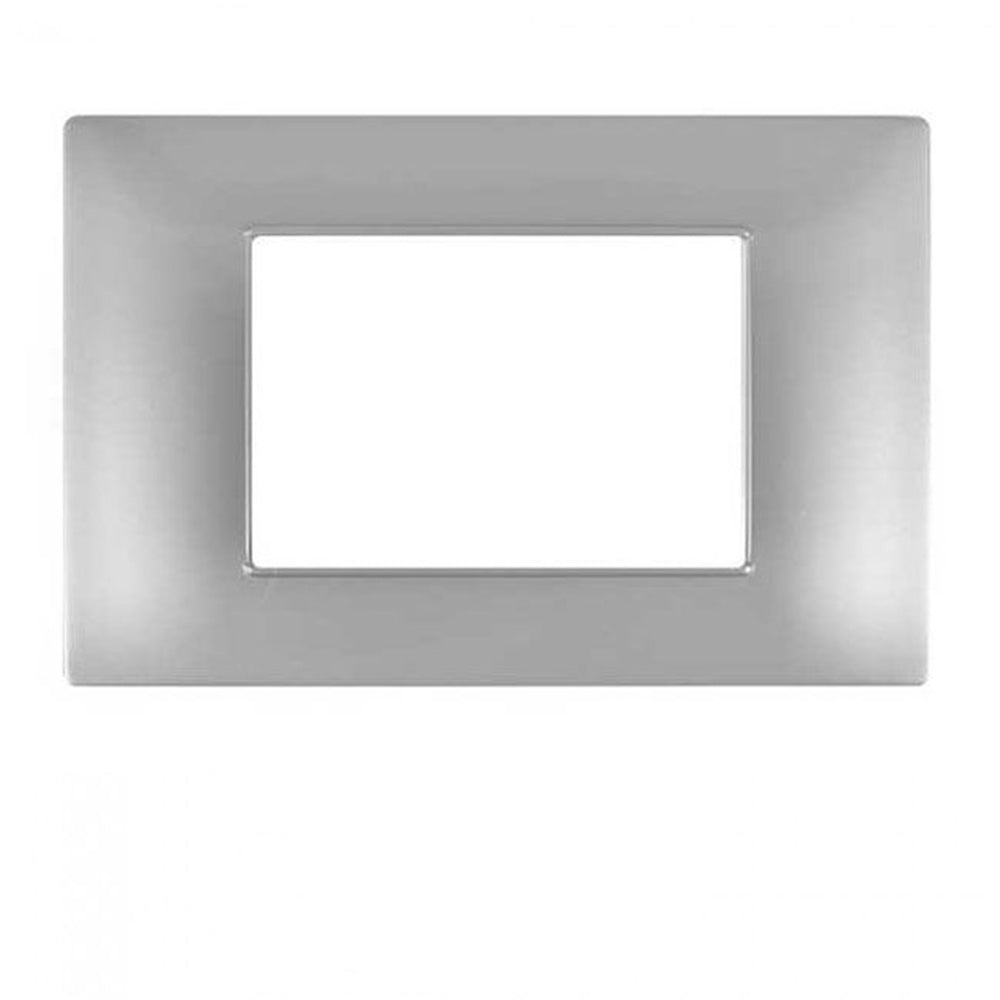 Placchetta 3 4 7 posti silver compatibile con vimar plana - ambraled