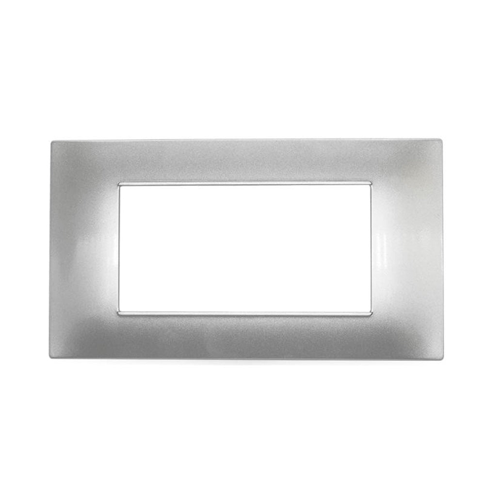 Placchetta 3 4 7 posti silver compatibile con vimar plana - ambraled
