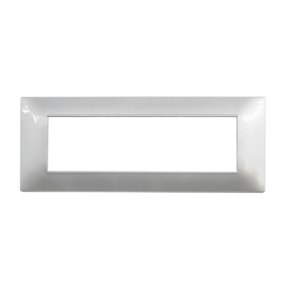 Placchetta 3 4 7 posti silver compatibile con vimar plana - ambraled