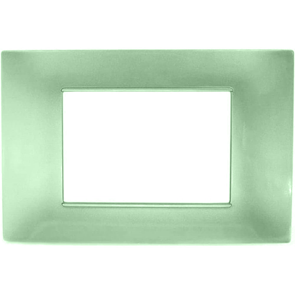Placchetta 3 4 7 posti verde compatibile con vimar plana - ambraled