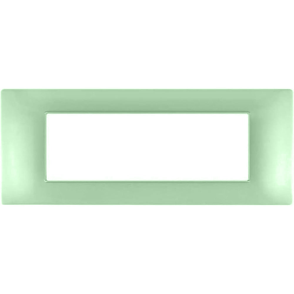 Placchetta 3 4 7 posti verde compatibile con vimar plana - ambraled