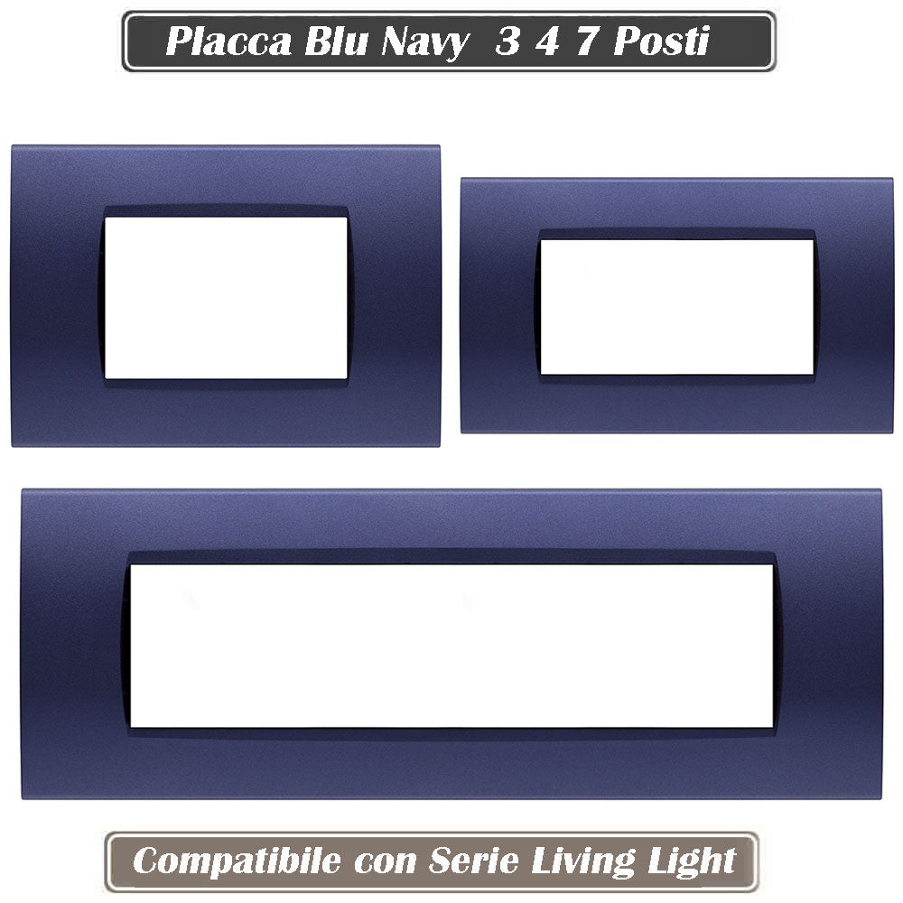 Placchetta blu navy 3-7 posti compatibile living light cassetta 503 - ambraled