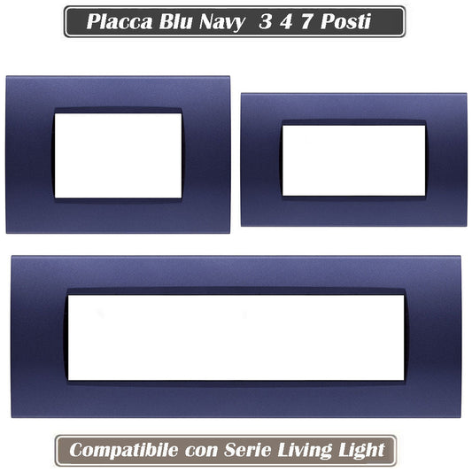 Placchetta blu navy 3-7 posti compatibile living light cassetta 503 - ambraled