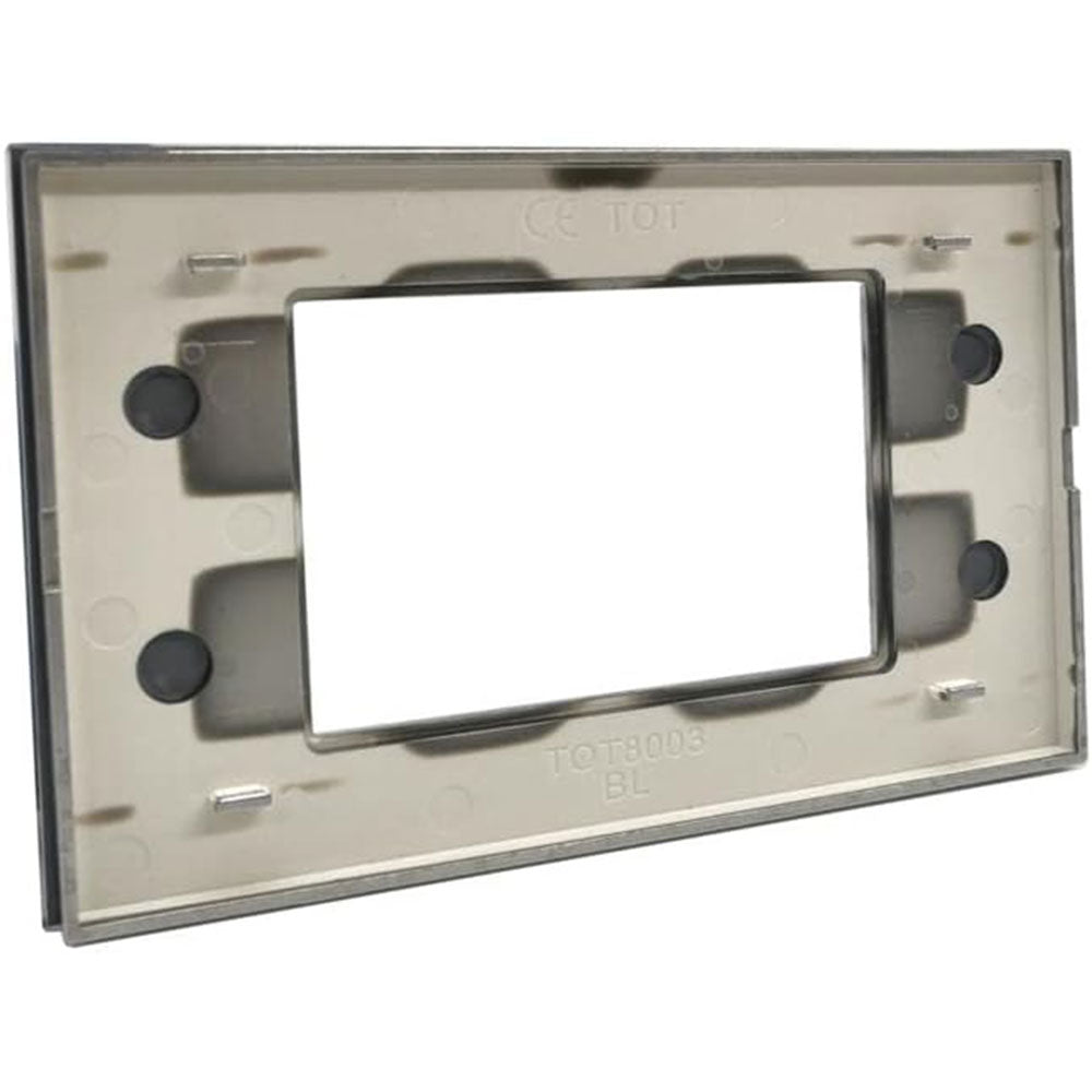 Placchetta in vetro bianca 3-7 posti compatibile living light 503 - ambraled