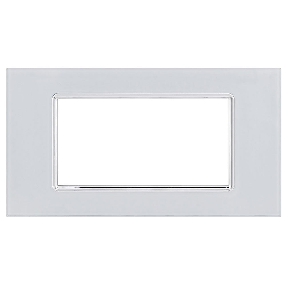 Placchetta in vetro bianca 3-7 posti compatibile living light 503 - ambraled