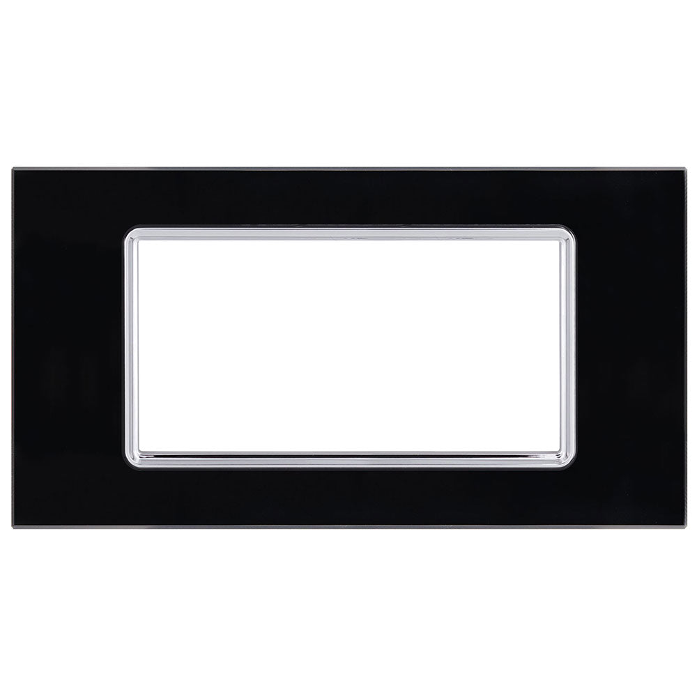 Placchetta in vetro nera 3-7 posti compatibile living light 503 - ambraled