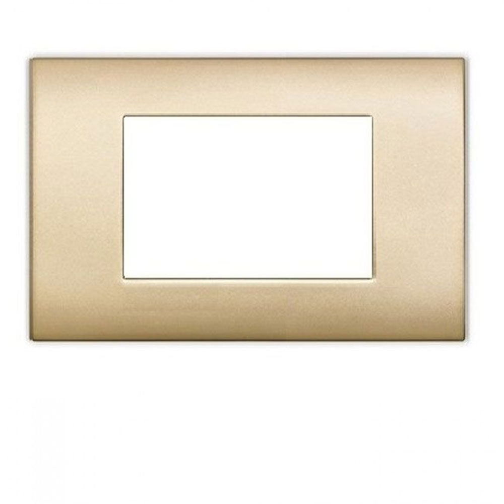Placchetta oro/satinato 3-7 posti compatibile living light cassetta 503 - ambraled