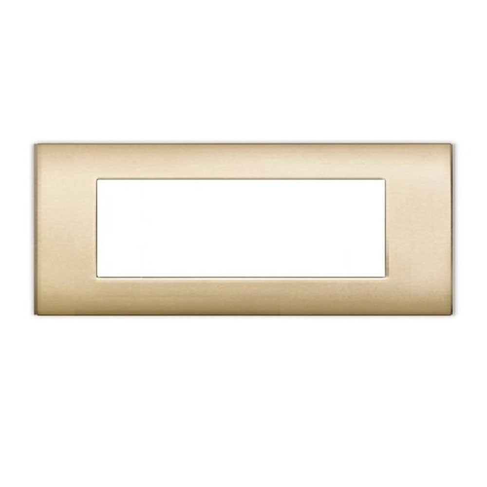 Placchetta oro/satinato 3-7 posti compatibile living light cassetta 503 - ambraled