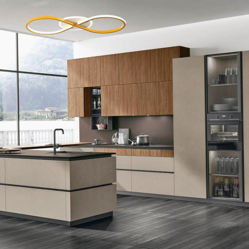 Plafoniera LED "Infinito Oro" 22W - Design applique con luce regolabile 6500K/4000K - ambraled