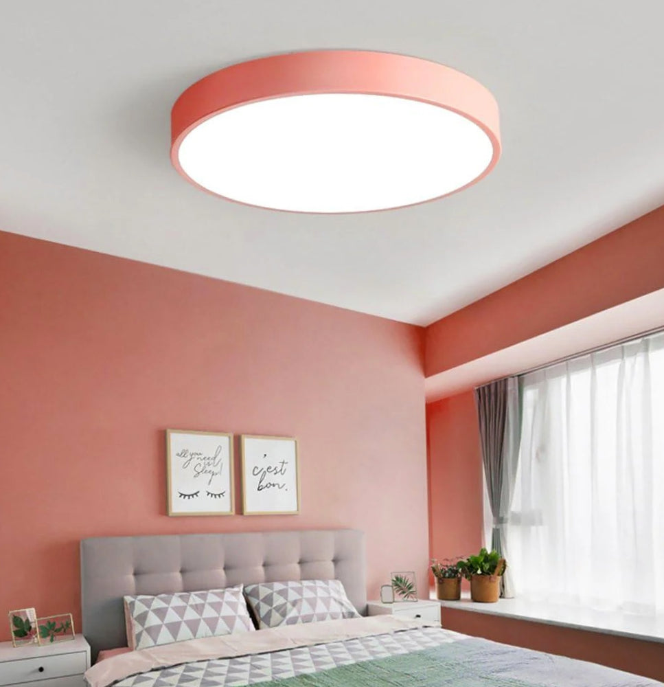 Plafoniera LED rotonda 70W - Luce rosa con opzioni fredda o naturale - ambraled