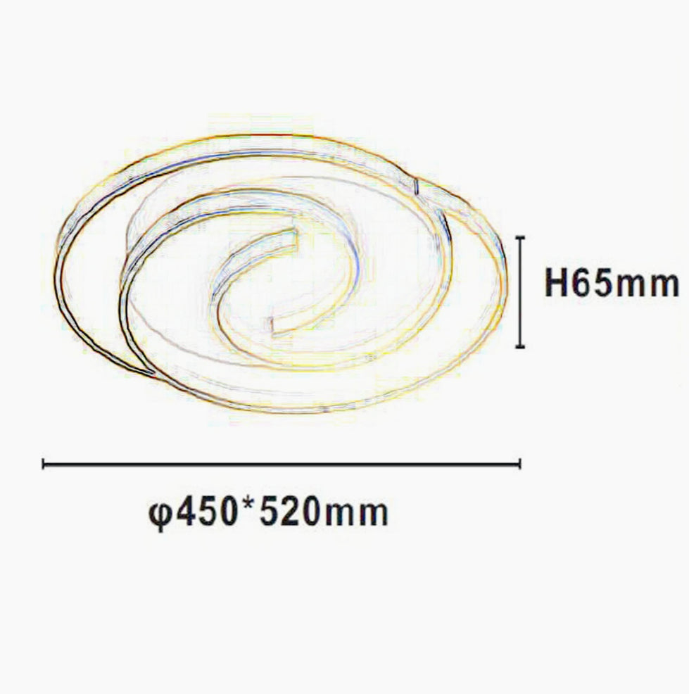 Plafoniera LED tonda 48W - Design spirale bianco e oro, luce fredda 6500K - ambraled
